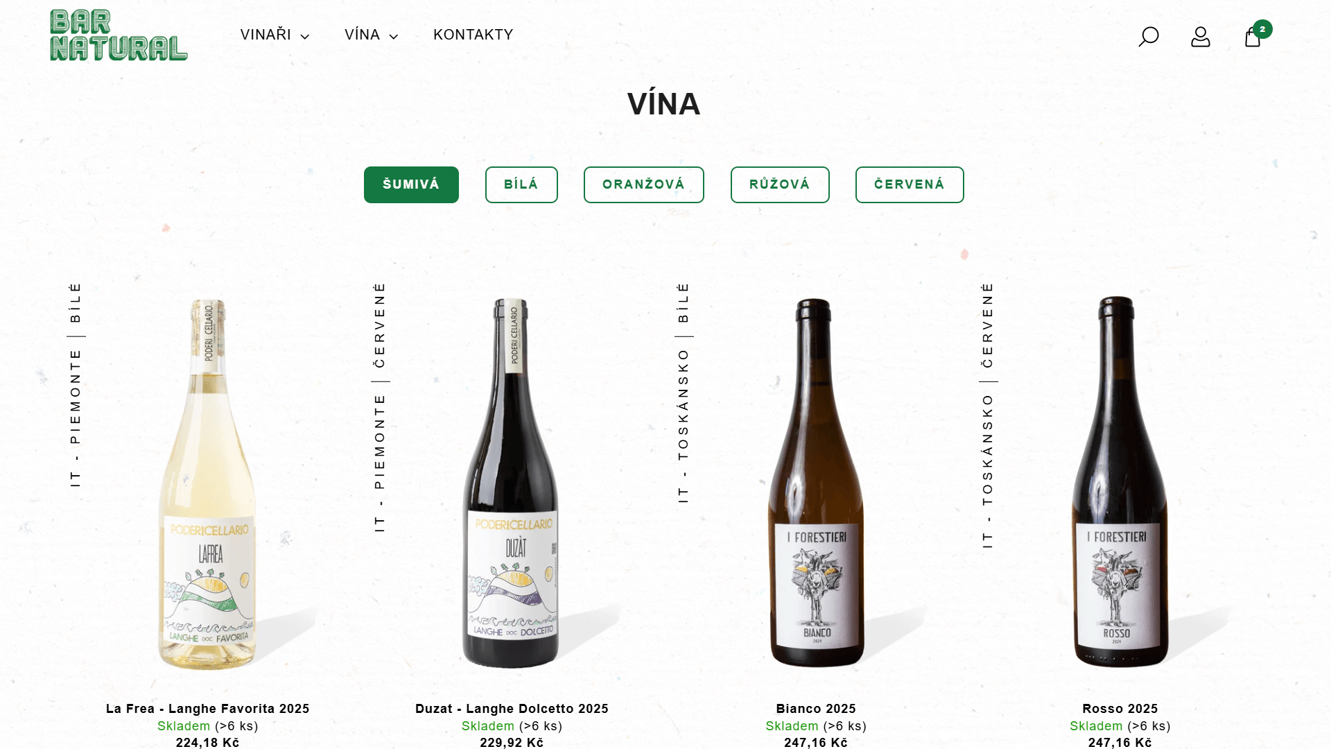 Webdesign - Bar Natural category