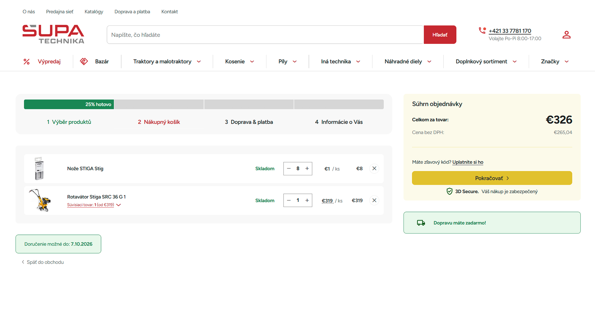 Webdesign - Šupa technika cart