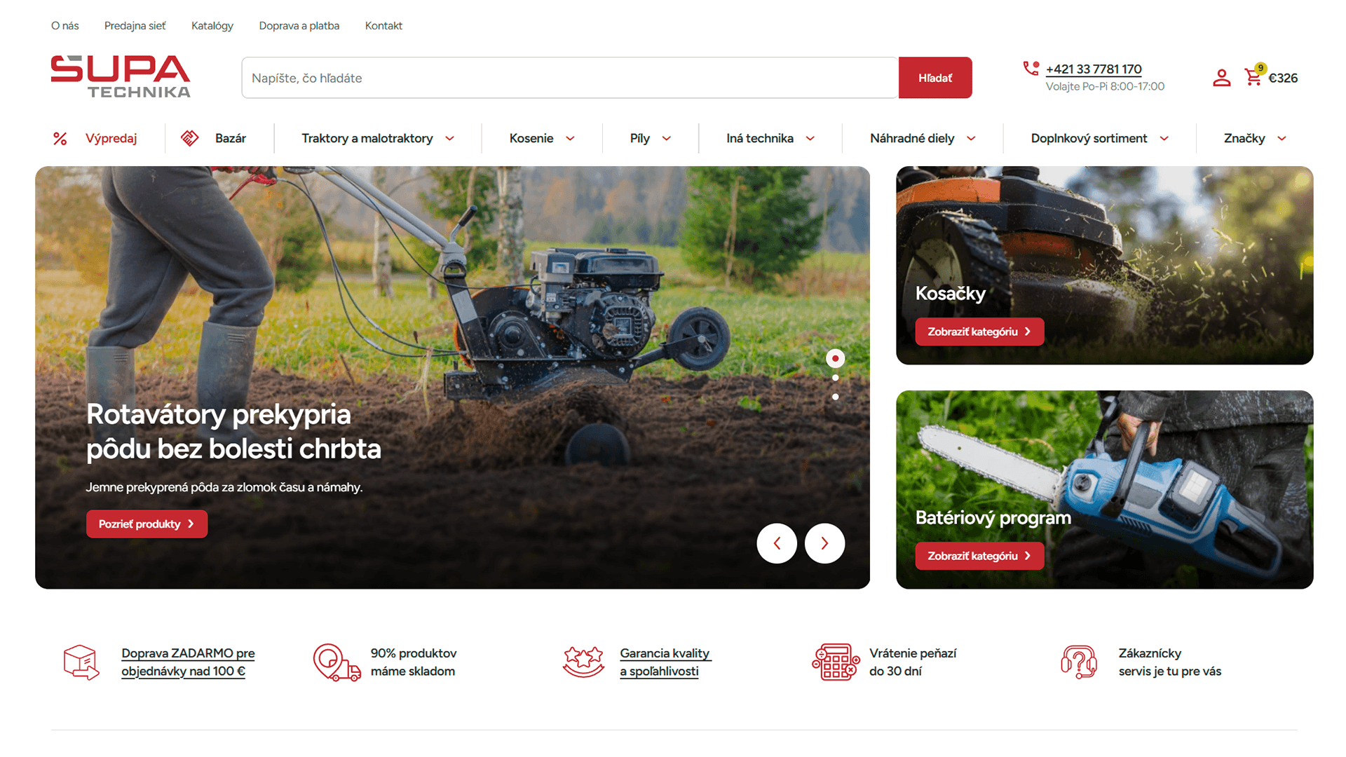 Webdesign - Šupa technika homepage